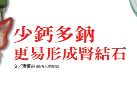 少鈣多鈉更易形成腎結石｜潘懷宗博士專欄